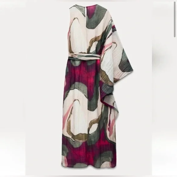 Zara Asymmetrical Multicolor Maxi Dress - Picture 3 of 7